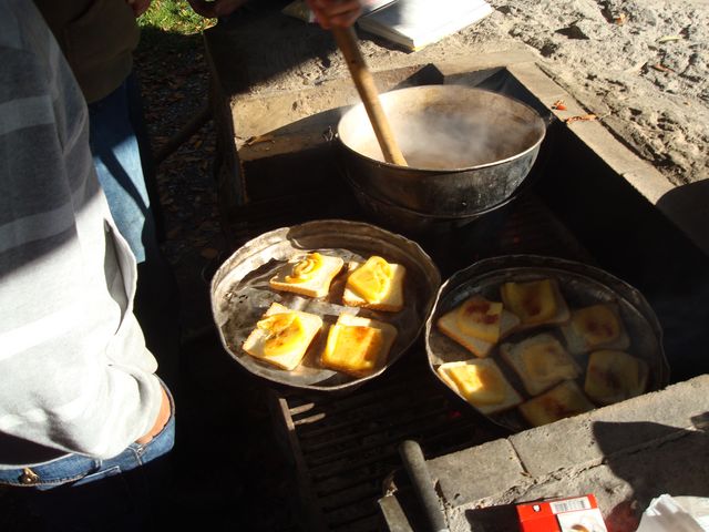 Luchs versucht es mit Toast-Hawaii.