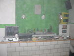 Die Theke diente als Werkbank.